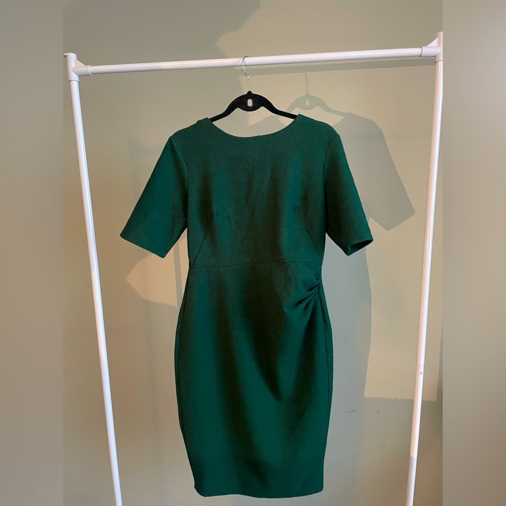 Apricot Green Midi Dress 3/4 Sleeve Green Size 8